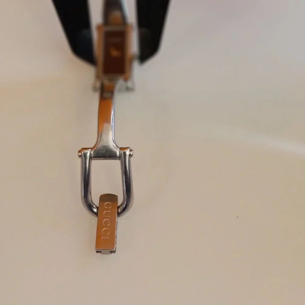 Gucci Silver & Black, Swiss Made, Quartz Ladies Watch